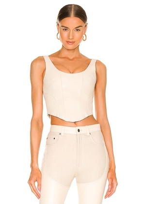 Understated Leather x REVOLVE Mustang Bustier in Cream. Size XS.