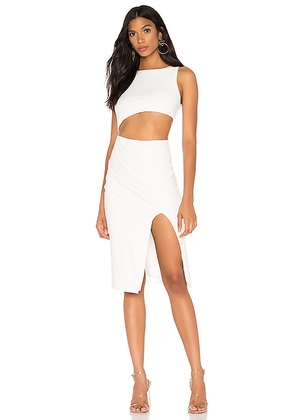 superdown Amira Cut Out Dress in White. Size XL.