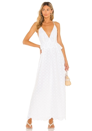 Tularosa Brier Embroidered Dress in White. Size L, S, XL.