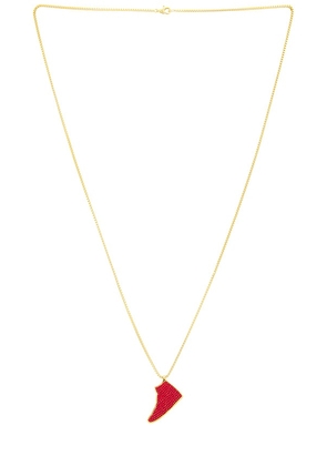 The Dan Life Iced Jordan Chicago Red Necklace in Metallic Gold.