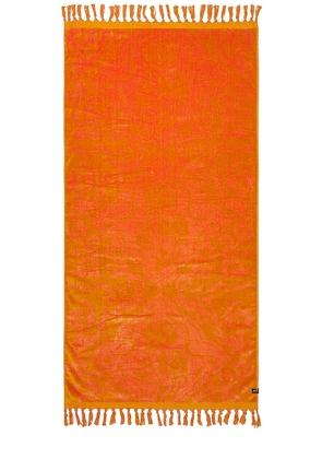 Slowtide Rosie Premium Woven Towel in Orange.