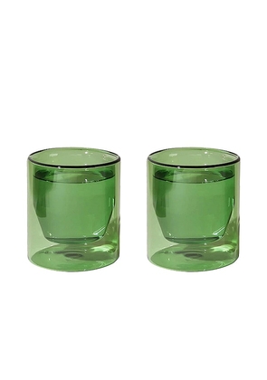 YIELD Double-wall Glass 6oz Set In Verde in Green.