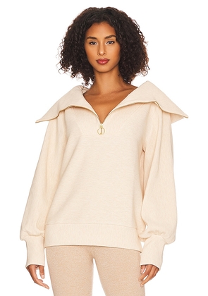 Varley Vine Half Zip Sweater in Cream. Size M, S, XS.