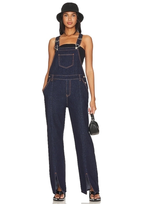 superdown Deanna Relaxed Overalls in Blue. Size M, S.