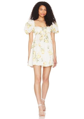 For Love & Lemons Candice Mini Dress in White. Size 2X, L, XL.