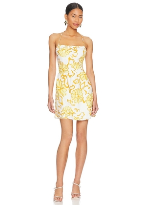 FAITHFULL THE BRAND Serra Mini Dress in Yellow. Size XL.
