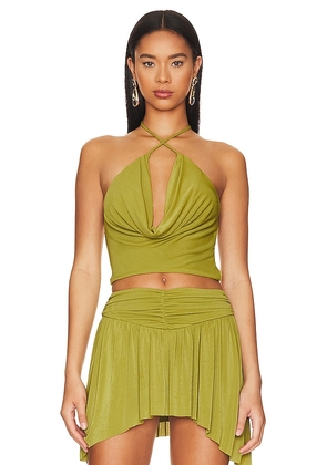 h:ours Yimena Crop Top in Green. Size M, XS.