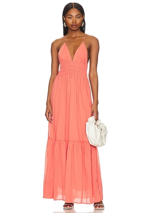 FAITHFULL THE BRAND Palmilla Maxi Dress in Coral. Size S, XL, XS, XXL.