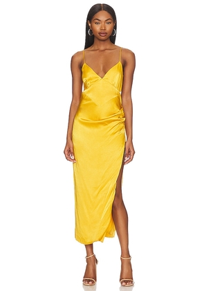 Bardot Seka Midi Dress in Yellow. Size 12, 2, 4, 6.