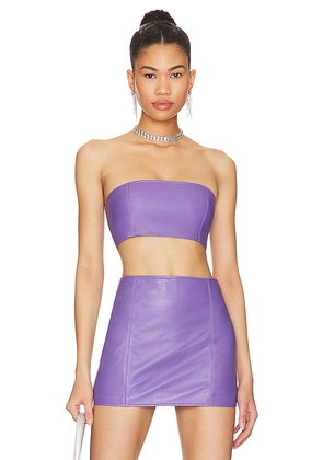 Camila Coelho Leather Tube Top in Lavender. Size M, S, XL, XS.