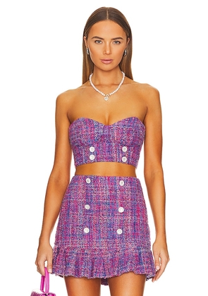 ASSIGNMENT Marseille Bustier Top in Purple. Size XS, XXS.