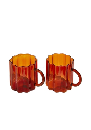 Fazeek Wave Mugs Set of 2 in Burnt Orange.