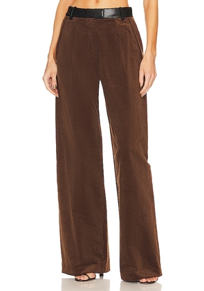 Helsa Corduroy Pleated Pant in Brown. Size S, XS.