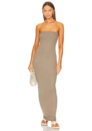 Enza Costa Strapless Dress in Olive. Size M, XL, XS.