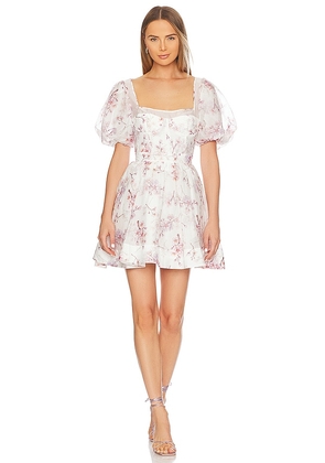 Bardot Gracious Floral Mini Dress in White. Size 2, 4, 6, 8.
