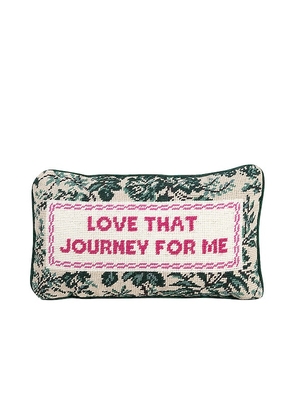 Furbish Studio Love That Journey Needlepoint Pillow in Pink.