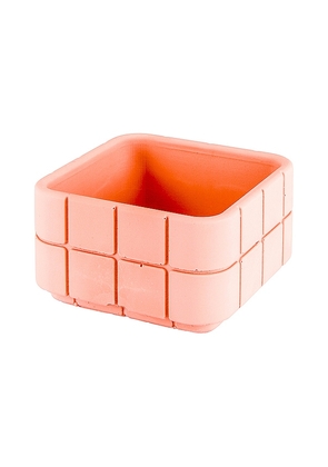 Block Design Tile Square Pot in Pink.