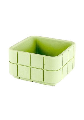 Block Design Tile Square Pot in Green.