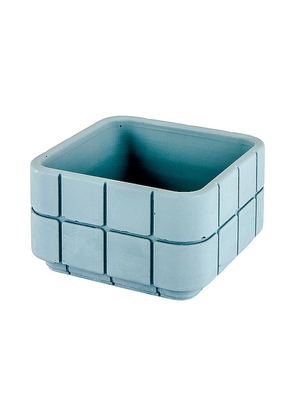 Block Design Tile Square Pot in Blue.
