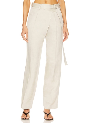 Helmut Lang Wrap Pant in Cream. Size 2, 6.