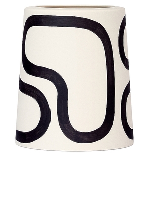 Franca NYC Short Pillar Vase in Black, White.