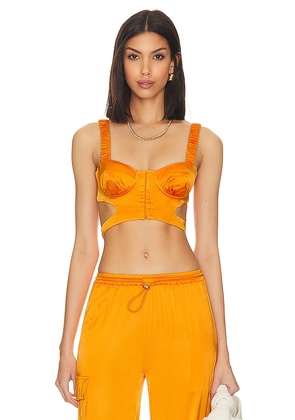 Camila Coelho Barton Crop Top in Orange. Size M, S, XS.