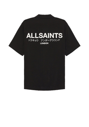 ALLSAINTS Underground Short Sleeve Shirt in Black. Size L, S, XL/1X.