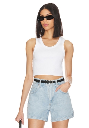 AGOLDE Cropped Poppy Tank in White. Size M, S, XL.