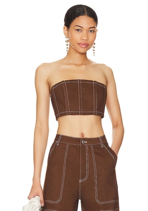 BY.DYLN x REVOLVE Cooper Crop Top in Chocolate. Size S, XS.