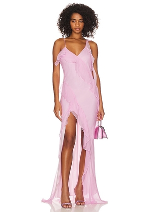 Amanda Uprichard X Revolve Cassilda Gown in Pink. Size S, XS.