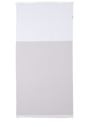 Barefoot Dreams Colorblock Organic Cotton Oversized Towel in Neutral.