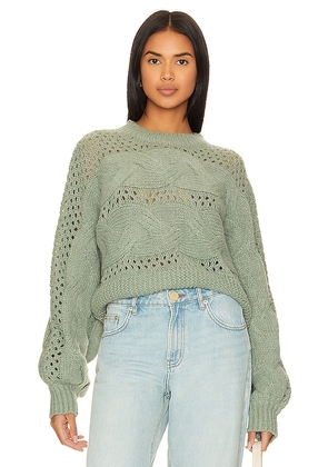 MINKPINK Kaine Cable Sweater in Mint. Size M, S, XL.