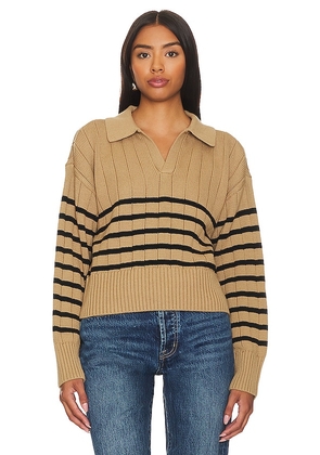 PISTOLA Arlo Polo Sweater in Tan. Size M, S, XL.