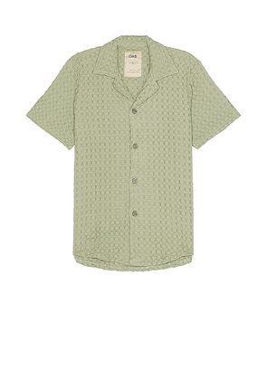 OAS Dusty Green Cuba Waffle Shirt in Green. Size M, S, XL/1X.