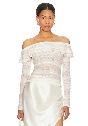 MAJORELLE Sarva Top in Ivory. Size M, S, XL, XS.