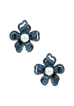 Lele Sadoughi Azalea Button Earrings in Blue.