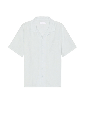 onia Camp Shirt in Baby Blue. Size M, S, XL/1X.
