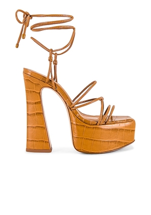 Schutz Athena Platform Sandal in Brown. Size 9.5.