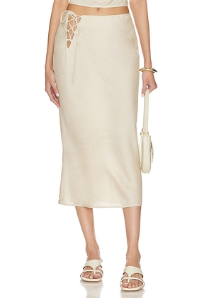 Song of Style Noa Skirt in Beige. Size M, S, XL.