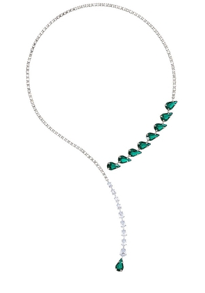 8 Other Reasons Emerald Drops Necklace in Metallic Silver.