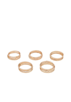 8 Other Reasons Simple Band Ring Set in Metallic Gold.