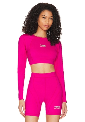 7 Days Active Melilla Cropped Top in Fuchsia. Size XL.