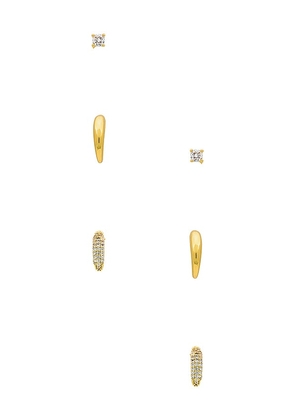 8 Other Reasons Multi Earring Set in Metallic Gold.