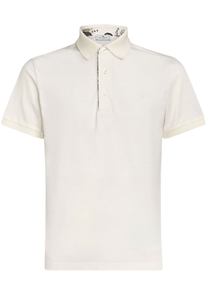 ETRO Pegaso-embroidered cotton polo shirt - White