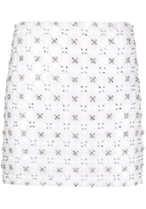 P.A.R.O.S.H. sequined A-line miniskirt - White