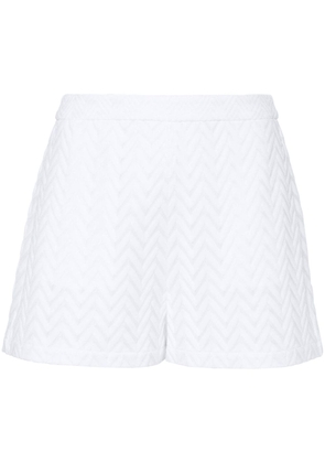Missoni zigzag-woven mesh-design shorts - White