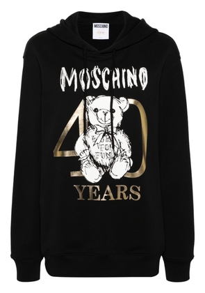 Moschino Teddy Bear-print cotton hoodie - Black