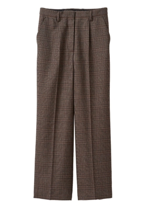 Miu Miu check-pattern wool trousers - Brown