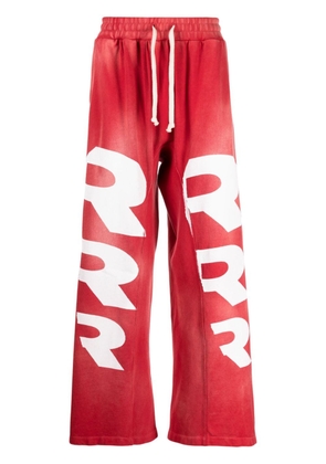 RRR123 Faster Flight cotton track pants - Red