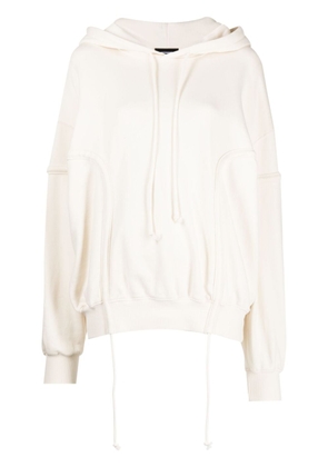We11done drop-shoulder cotton hoodie - White